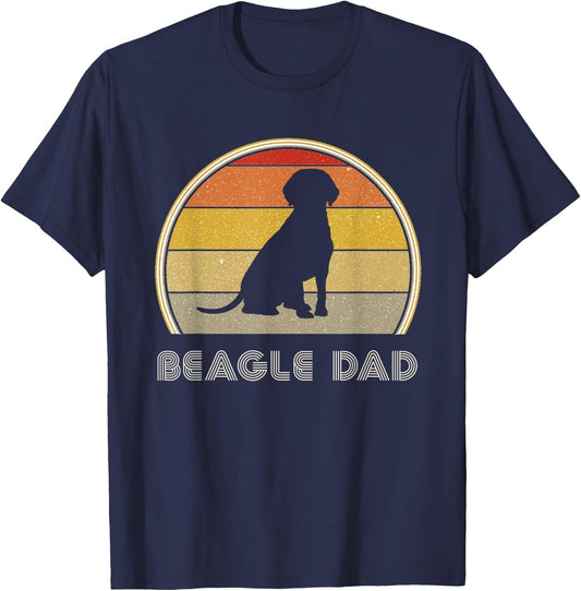 Beagle Dad Retro Beagle Lover Love My Beagle Owner T-Shirt - T-Shirt | Navy