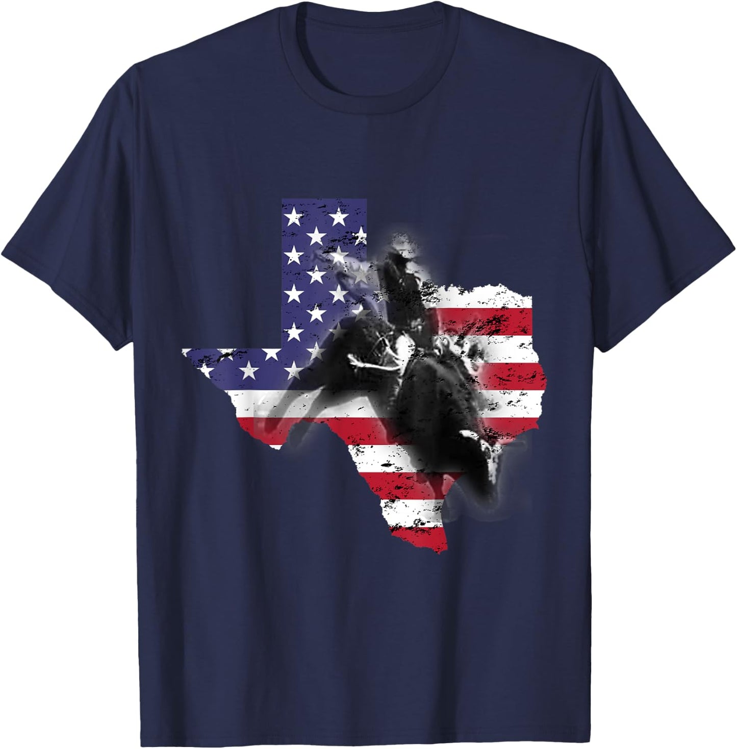 Bull-Riding Texas Ranch Rider America Cowboy USA T-Shirt - T-Shirt | Navy