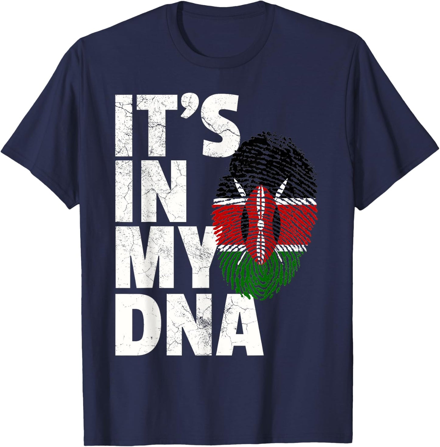 IT'S IN MY DNA Kenyan Kenya Flag Pride National Country Gift T-Shirt - T-Shirt | Navy