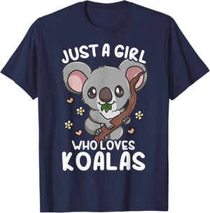 Koala Just a Girl Who Loves Koalas T-Shirt - T-Shirt | Navy