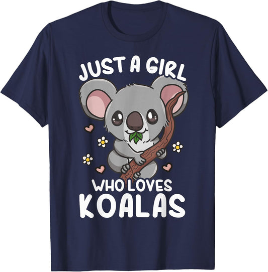 Koala Just a Girl Who Loves Koalas T-Shirt - T-Shirt | Navy