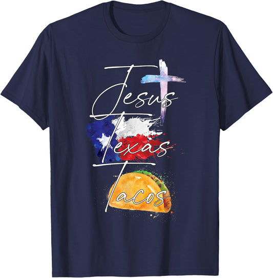 Jesus, Texas, Tacos T-Shirt - T-Shirt | Navy