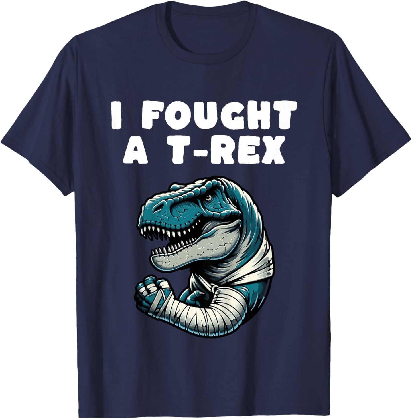 Kids Broken Arm Recovery Kids Boys Dinosaur T-Shirt - T-Shirt | Navy