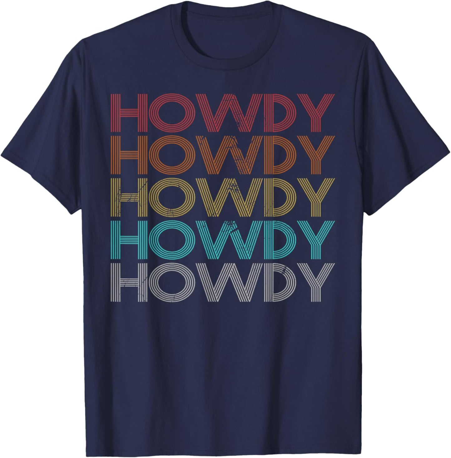 Retro Vintage Howdy T-Shirt - T-Shirt | Navy
