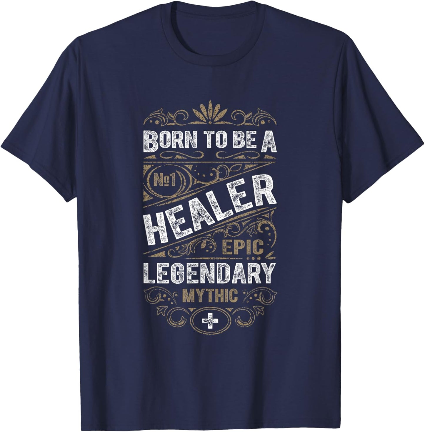 WoW Born To Be A Healer Legendary Gaming T-Shirt - T-Shirt | Navy