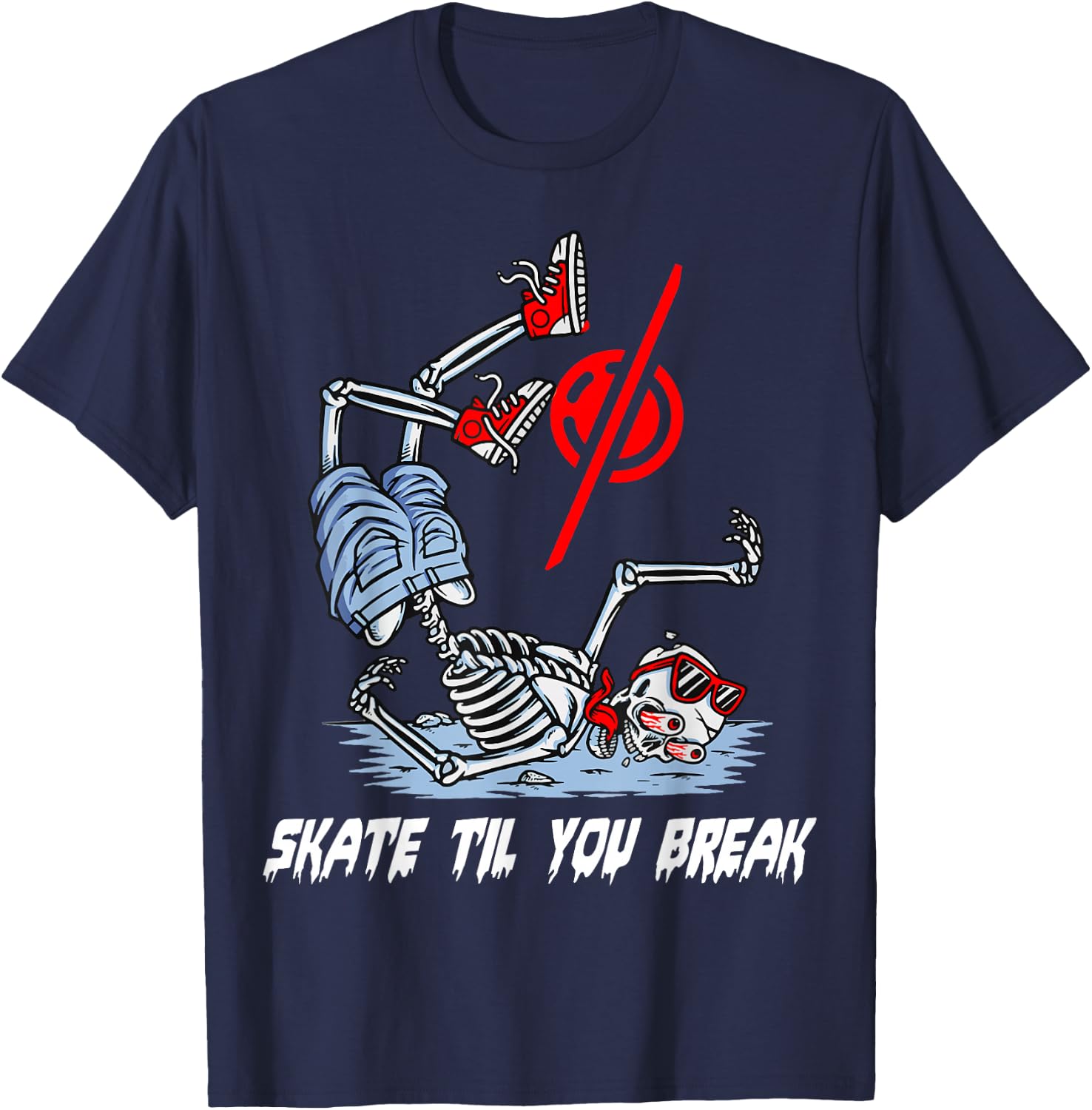 Skate Til You Break Funny Onewheel Lovers T-Shirt - T-Shirt | Navy
