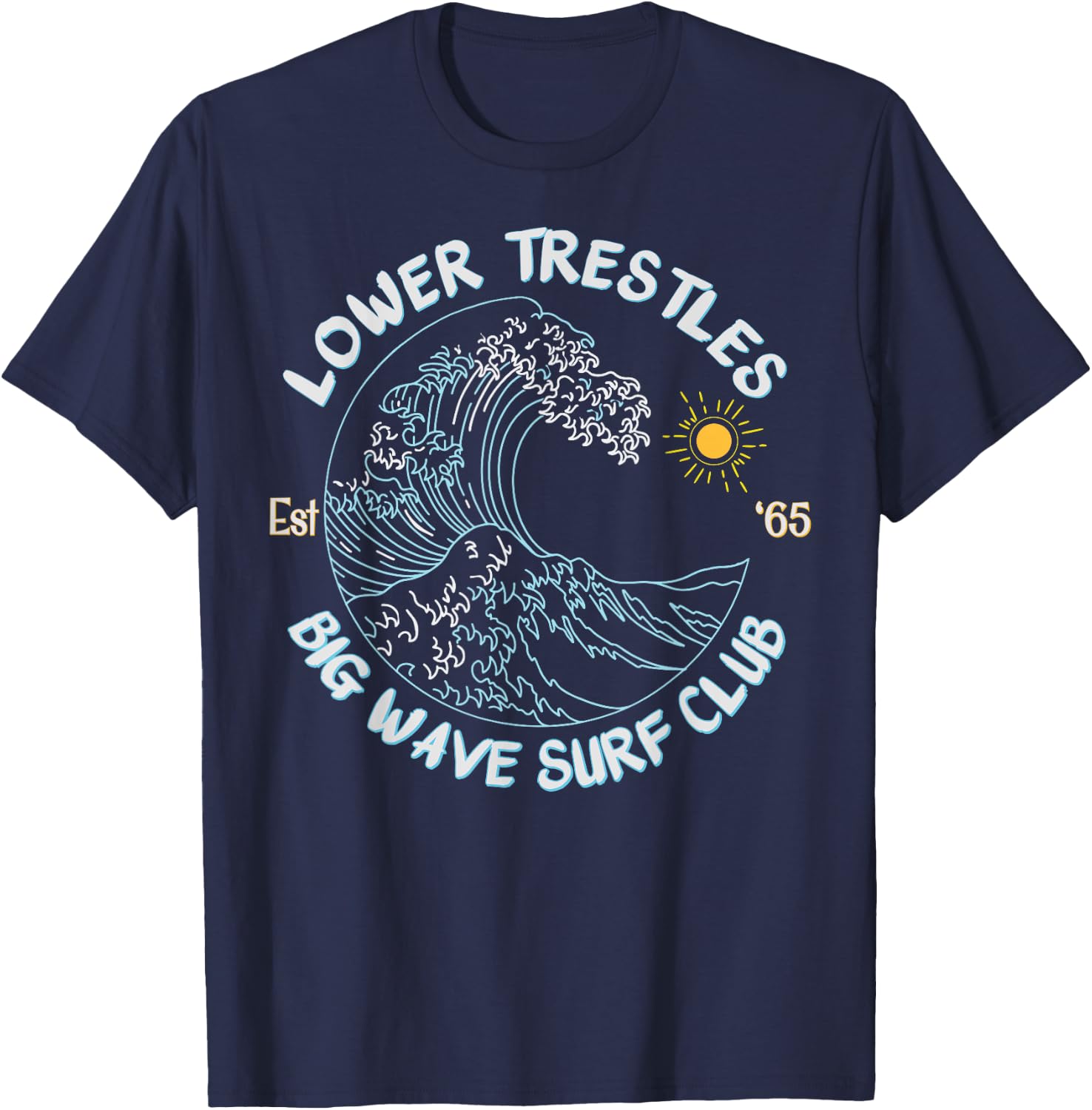 Lower Trestles Big Wave Surf Club, surfing graphic T-Shirt - T-Shirt | Navy