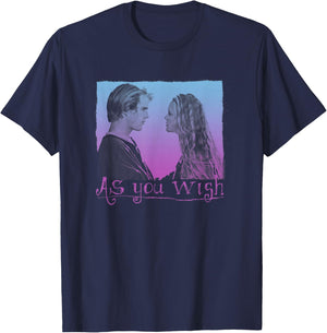 The Princess Bride As You Wish Gradient Retro Movie T-Shirt - T-Shirt | Navy