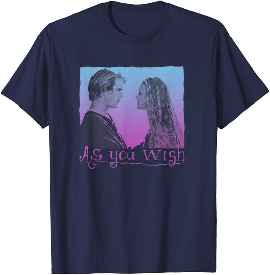 The Princess Bride As You Wish Gradient Retro Movie T-Shirt - T-Shirt | Navy