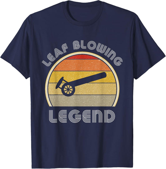 Leaf Blower Legend Funny Lawn Care Landscaping Retro T-Shirt - T-Shirt | Navy