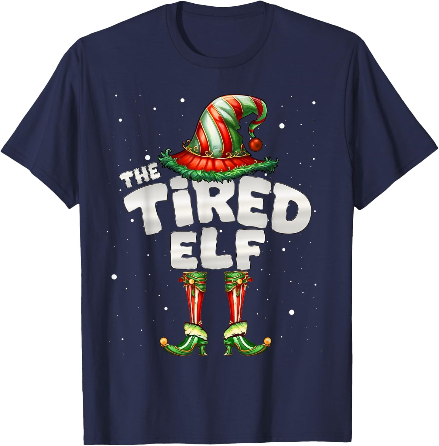 I'm The Tired Elf Family Matching Group Christmas T-Shirt - T-Shirt | Navy