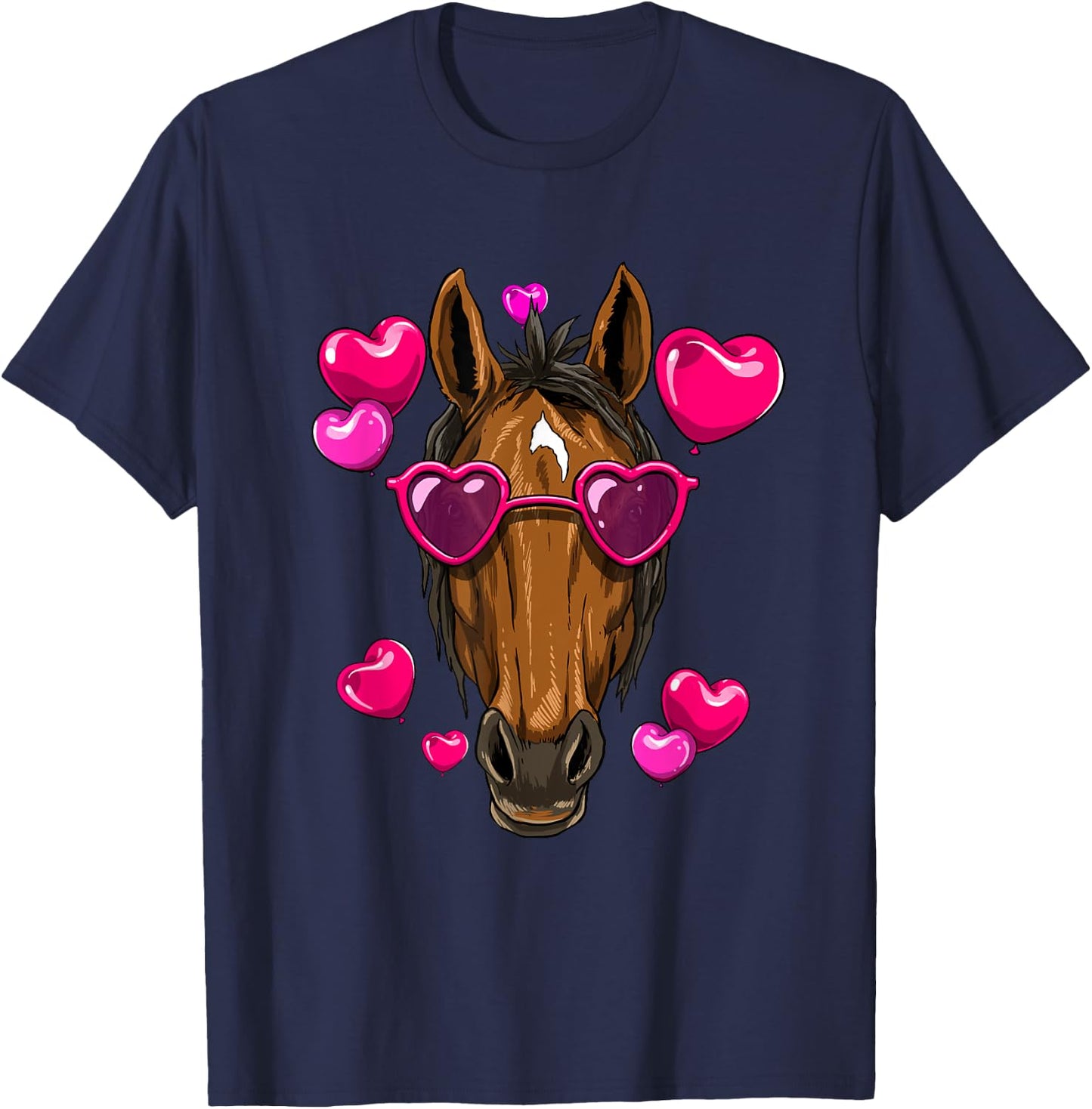 Valentines Day Horse Funny Horse Lover T-Shirt - T-Shirt | Navy