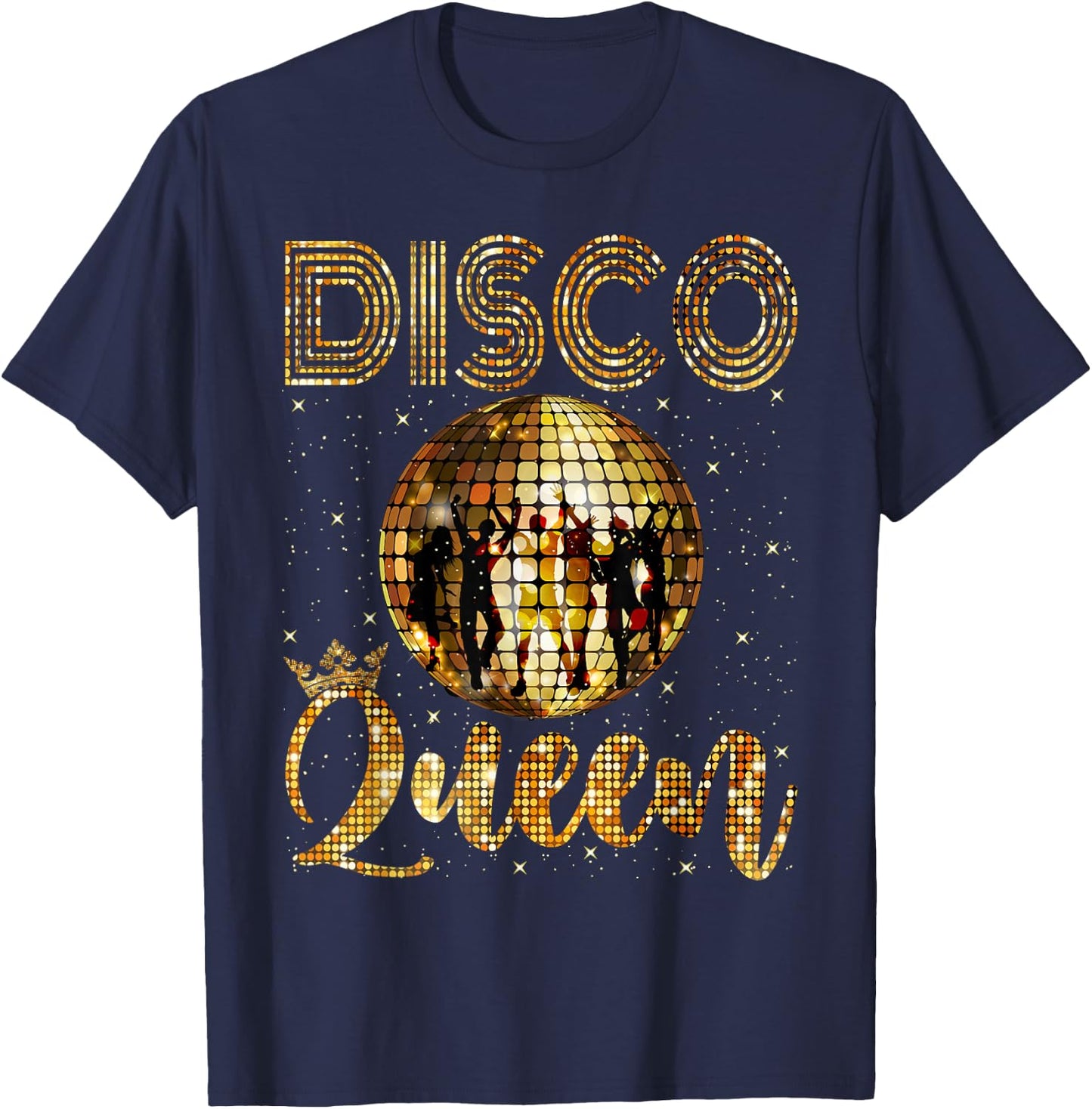 Disco Queen - 70's Disco Themed Vintage Seventies Costume T-Shirt - T-Shirt | Navy