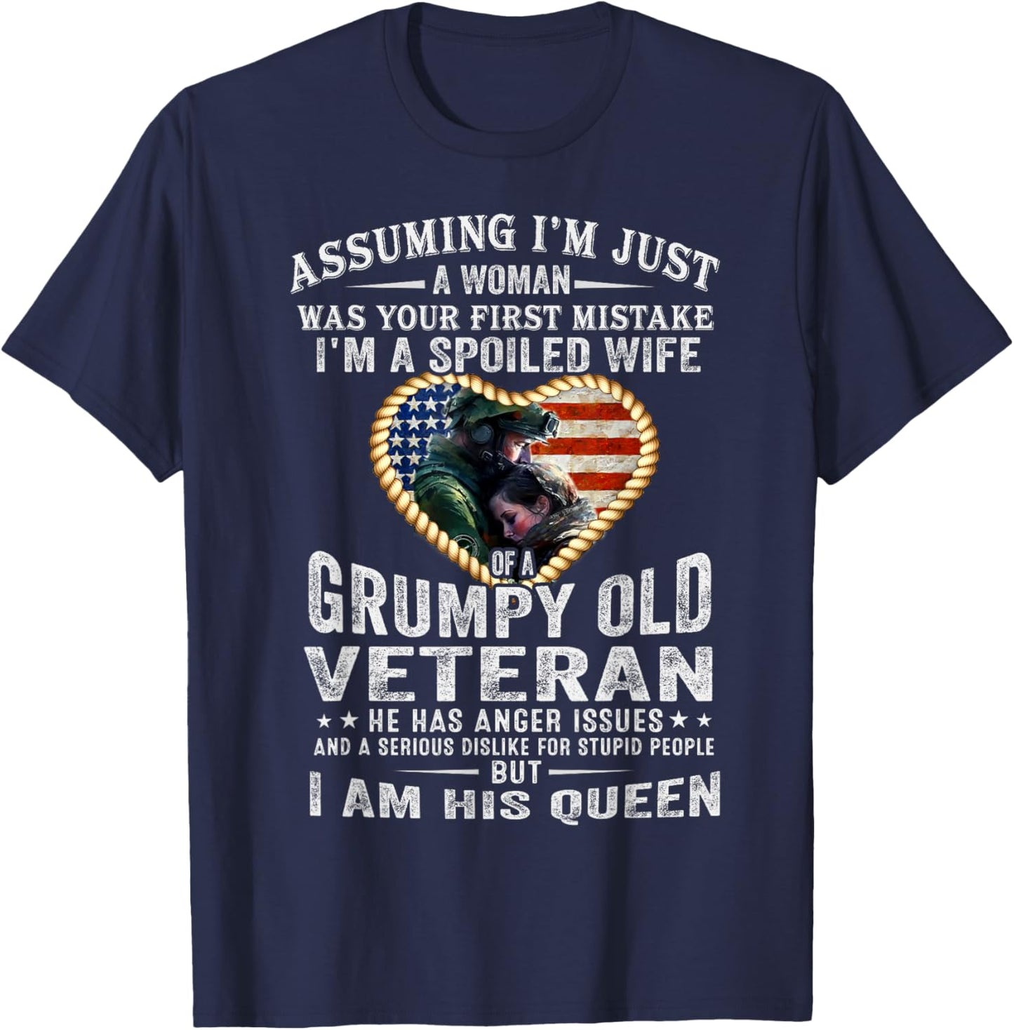 Veterans Day For Wife Support Husband - Veteran's Wife T-Shirt - T-Shirt | Navy