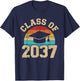 Kindergarten to graduation class of 2037 grow with me T-Shirt - T-Shirt | Navy
