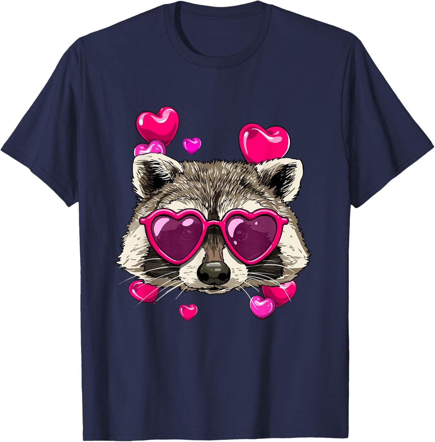 Valentine Raccoon Shirt Trash Panda Heart Raccoon Lover T-Shirt - T-Shirt | Navy