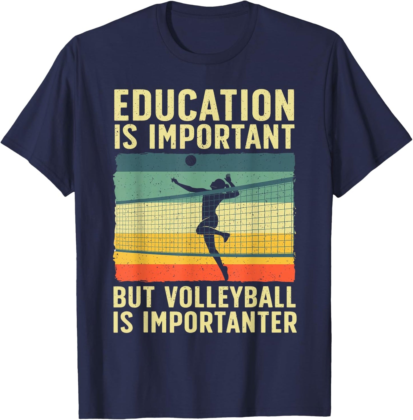 Cool Volleyball Women Teen Team Player College Coach T-Shirt - T-Shirt | Navy
