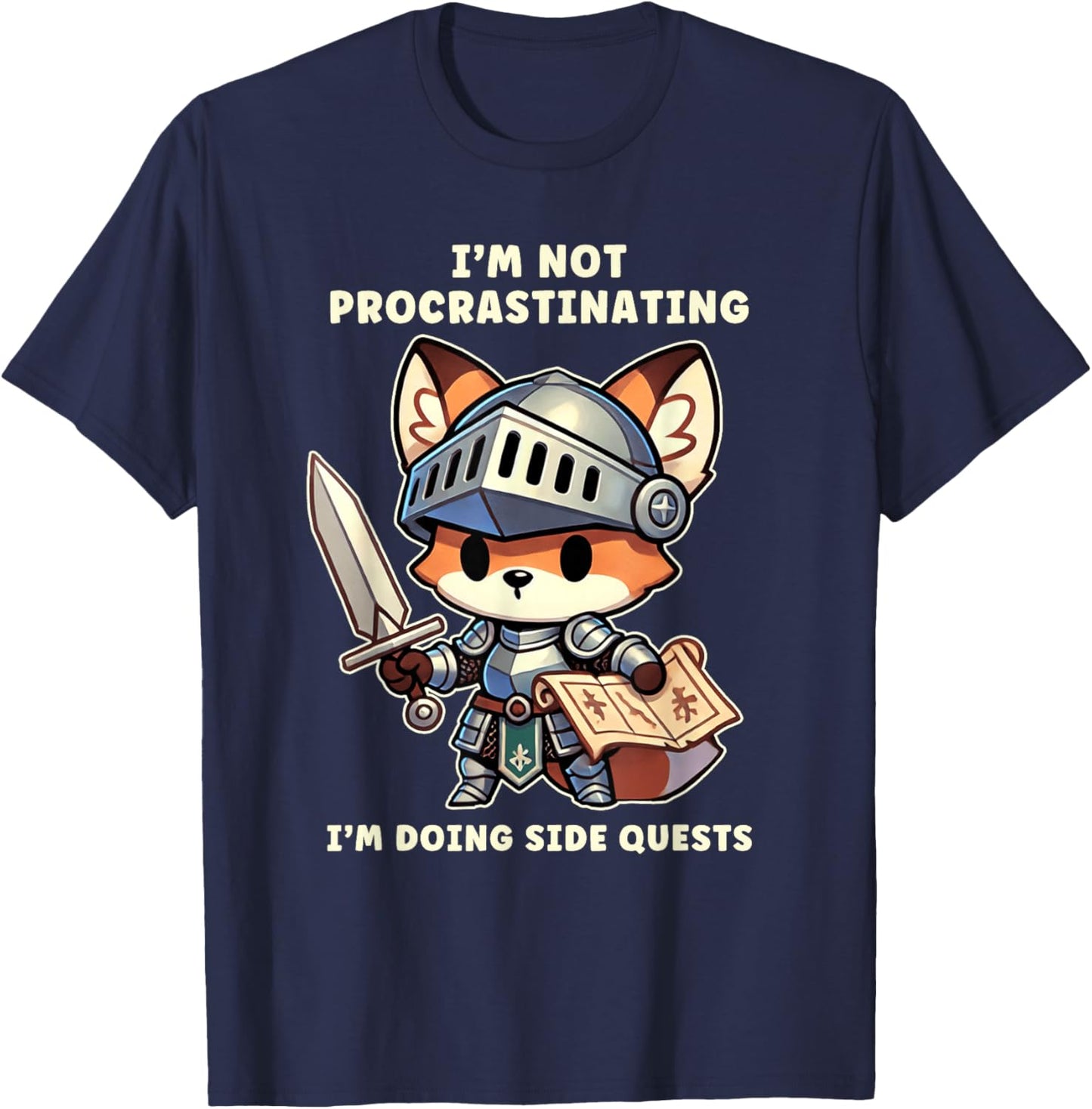 I'm Not Procrastinating I'm Doing Side Quests Gamer T-Shirt - T-Shirt | Navy