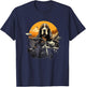 Biker Basset Hound Dog Riding Motorcycle T-Shirt - T-Shirt | Navy