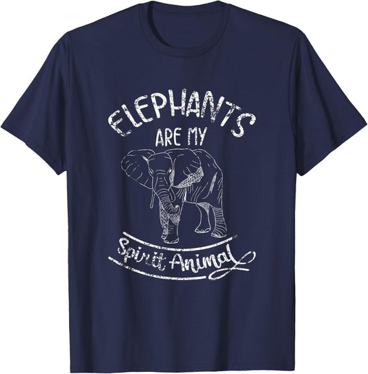 Elephants Are My Spirit Animal Elephant T-Shirt - T-Shirt | Navy