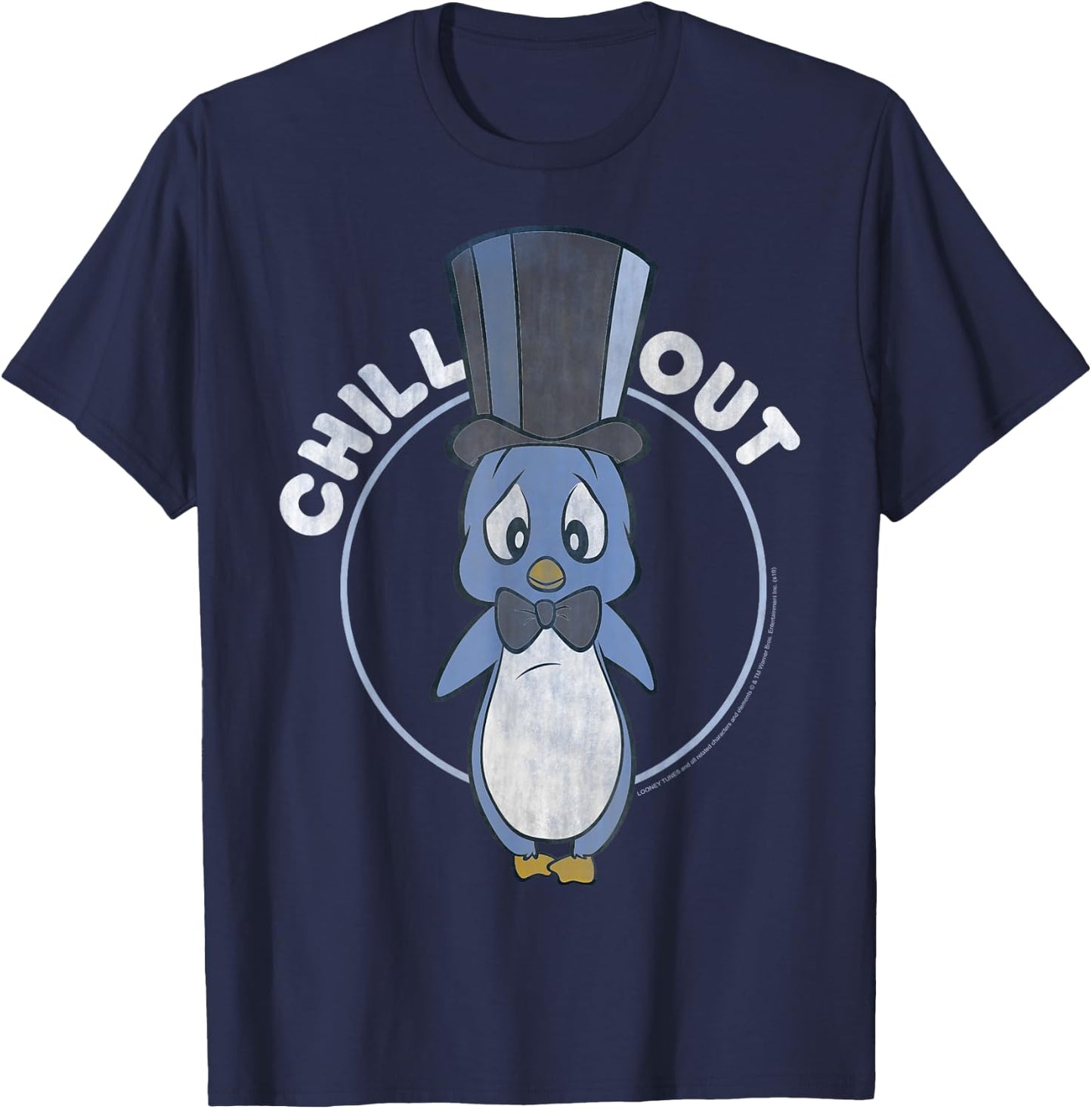Looney Tunes Penguin Chill Out Portrait T-Shirt - T-Shirt | Navy