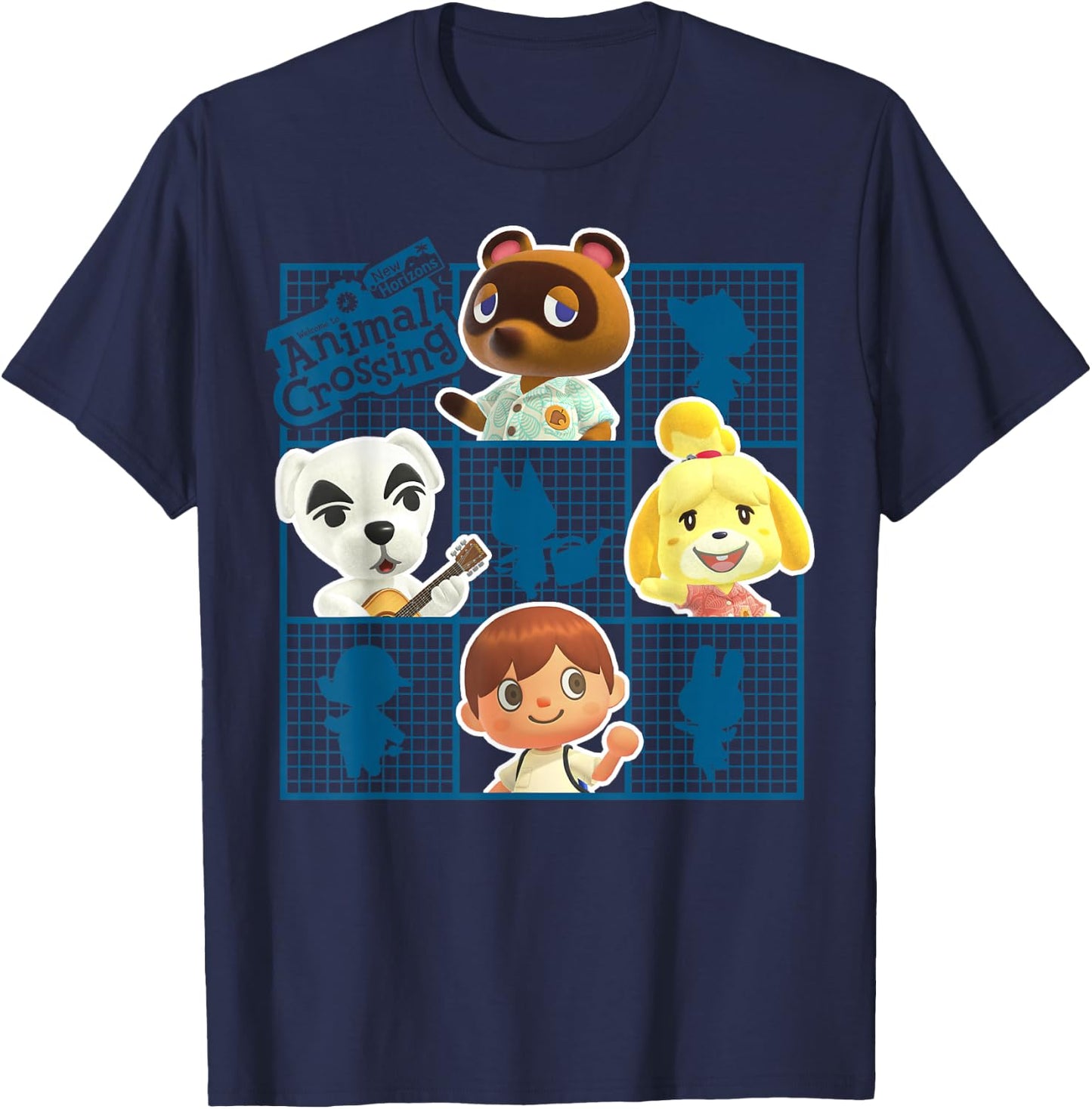 Animal Crossing: New Horizons Group Shot Character Grid T-Shirt - T-Shirt | Navy