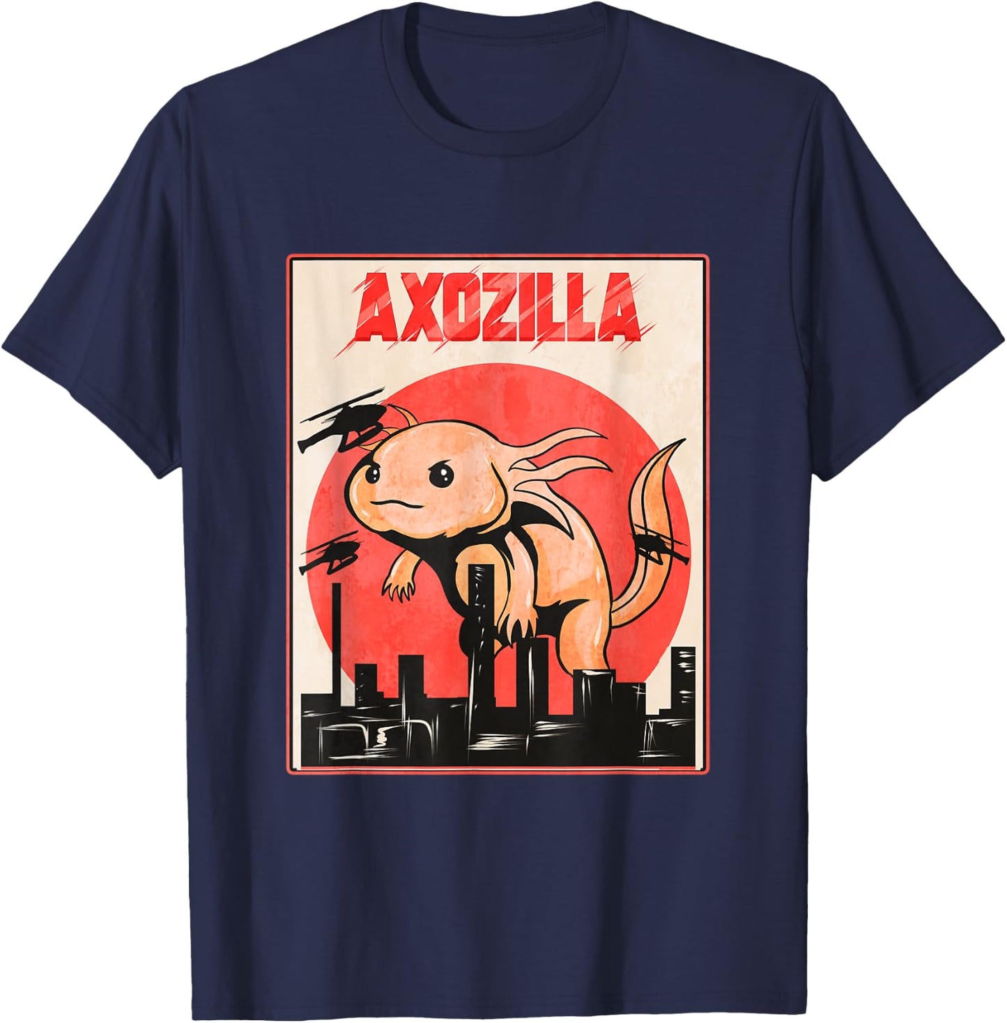 Axozilla - Funny Axolotl Lover T-Shirt - T-Shirt | Navy