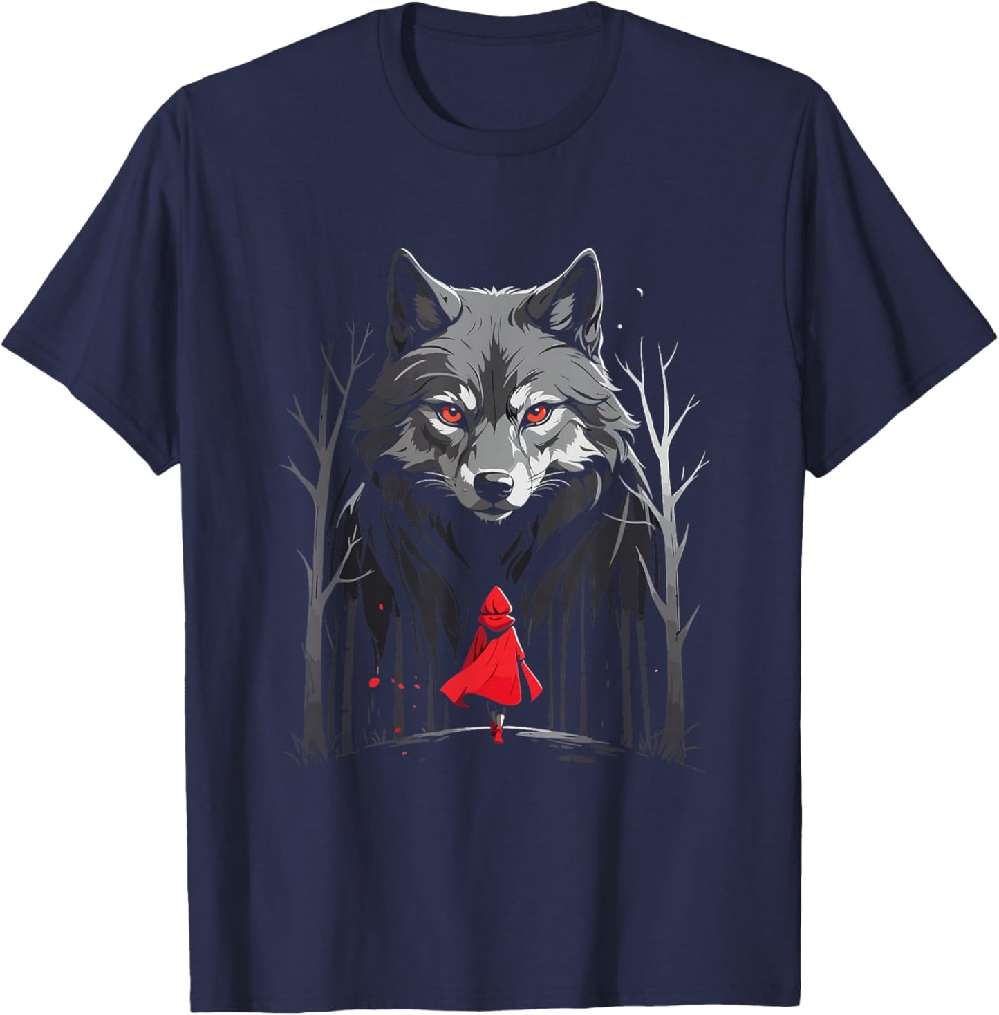 Classic Red Riding Hood Fairy Tale Wolf Story Time T-Shirt - T-Shirt | Navy