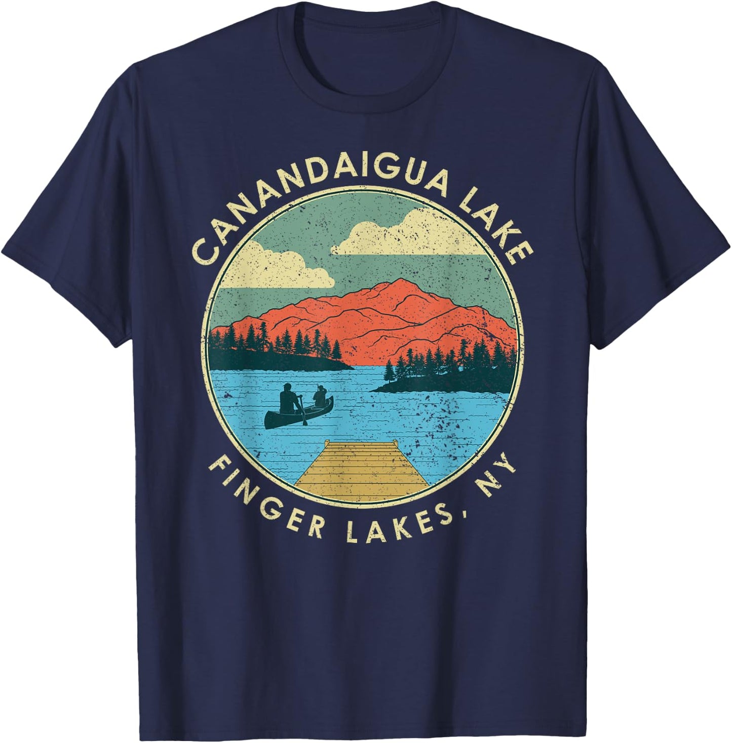 Finger Lakes NY New York Canandaigua Lake T-Shirt - T-Shirt | Navy