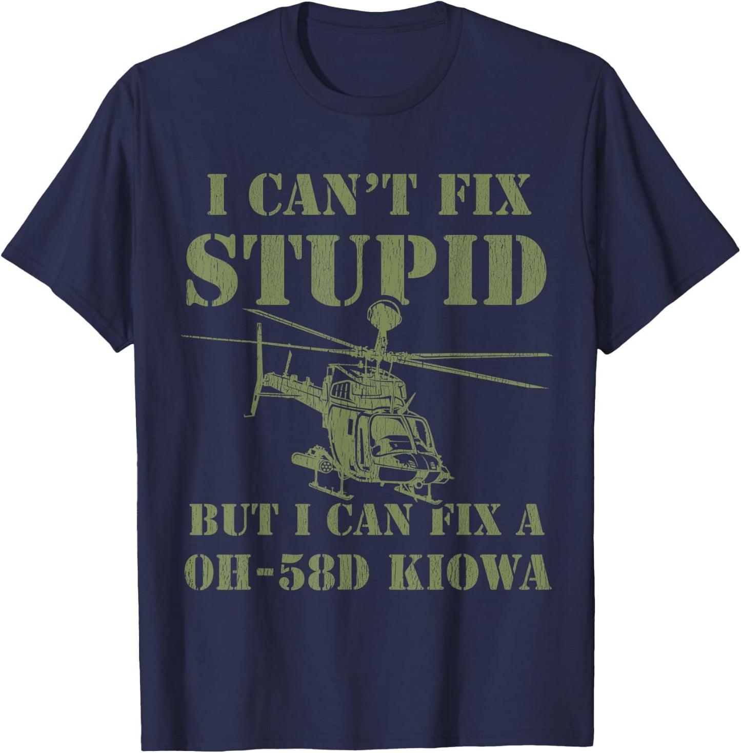 OH-58D Kiowa Warrior Helicopter Pilot Veteran T-Shirt - T-Shirt | Navy