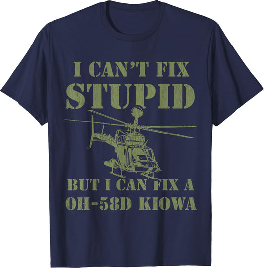 OH-58D Kiowa Warrior Helicopter Pilot Veteran T-Shirt - T-Shirt | Navy