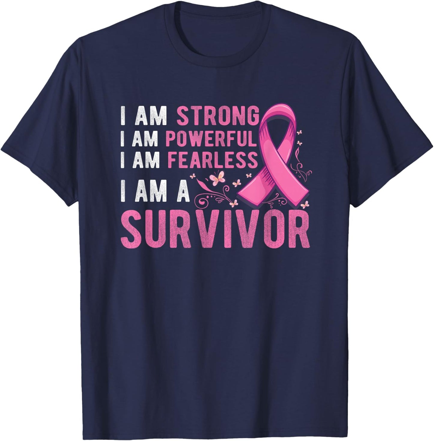 Breast cancer survivor month Support Breast Cancer Awareness T-Shirt - T-Shirt | Navy