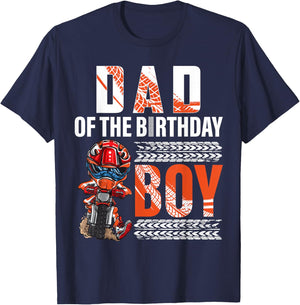 Dad of the Birthday Boy Dirt Bike B-day motocross Party T-Shirt - T-Shirt | Navy