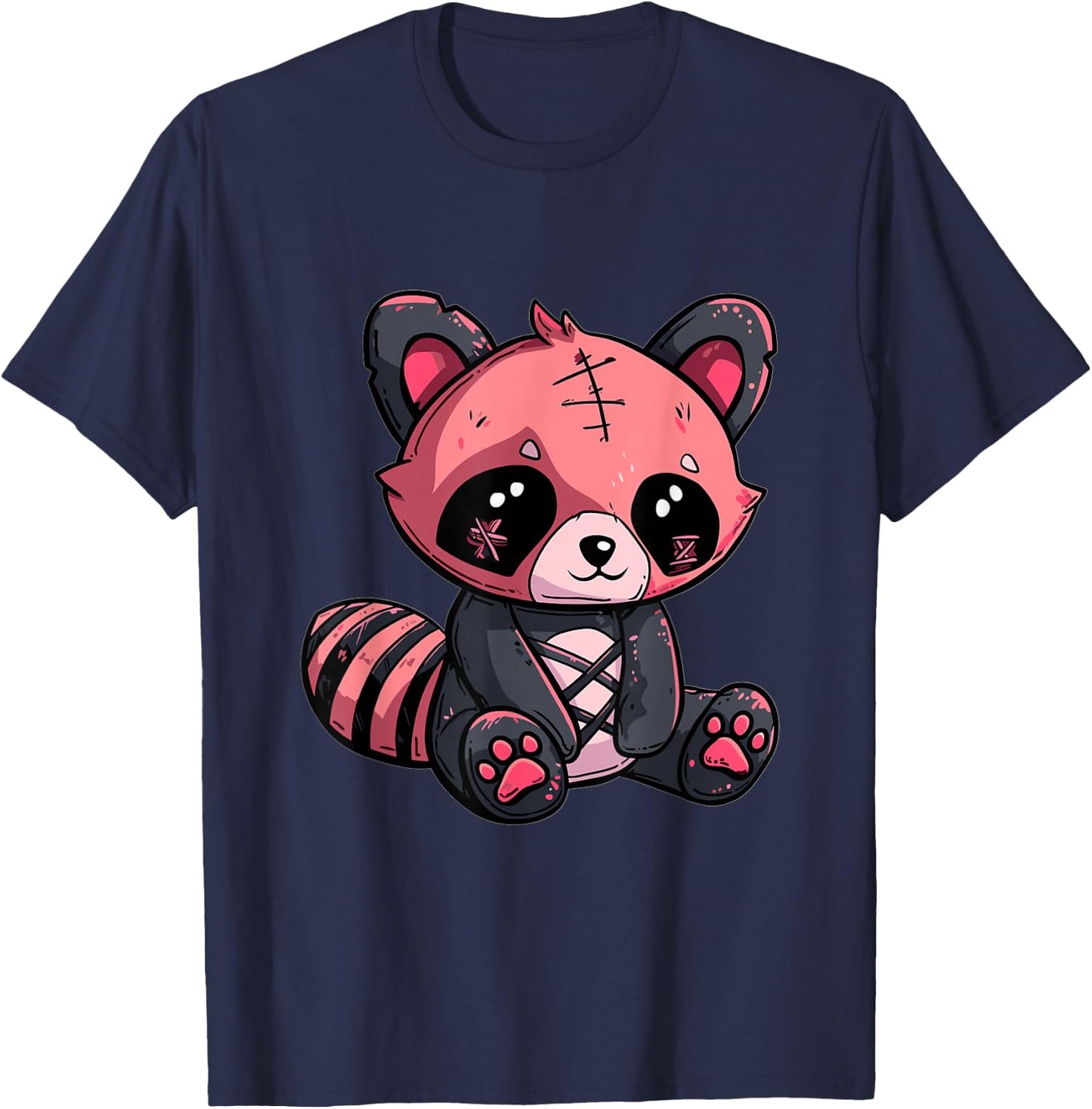 Goth Pastel Cute Creepy Kawaii Red Panda Voodoo Doll T-Shirt - T-Shirt | Navy