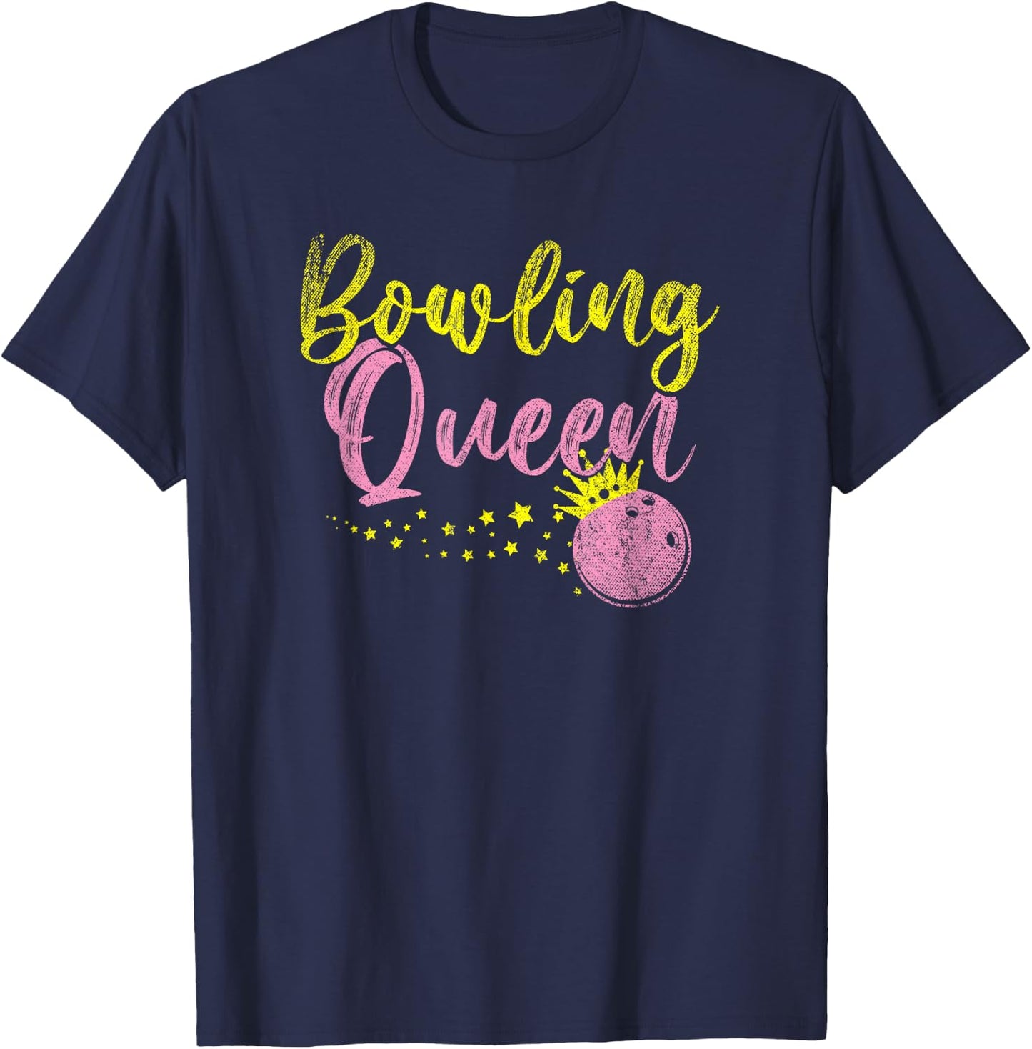 Bowling Queen Women Athletes Ladies Gift Bowling T-Shirt - T-Shirt | Navy