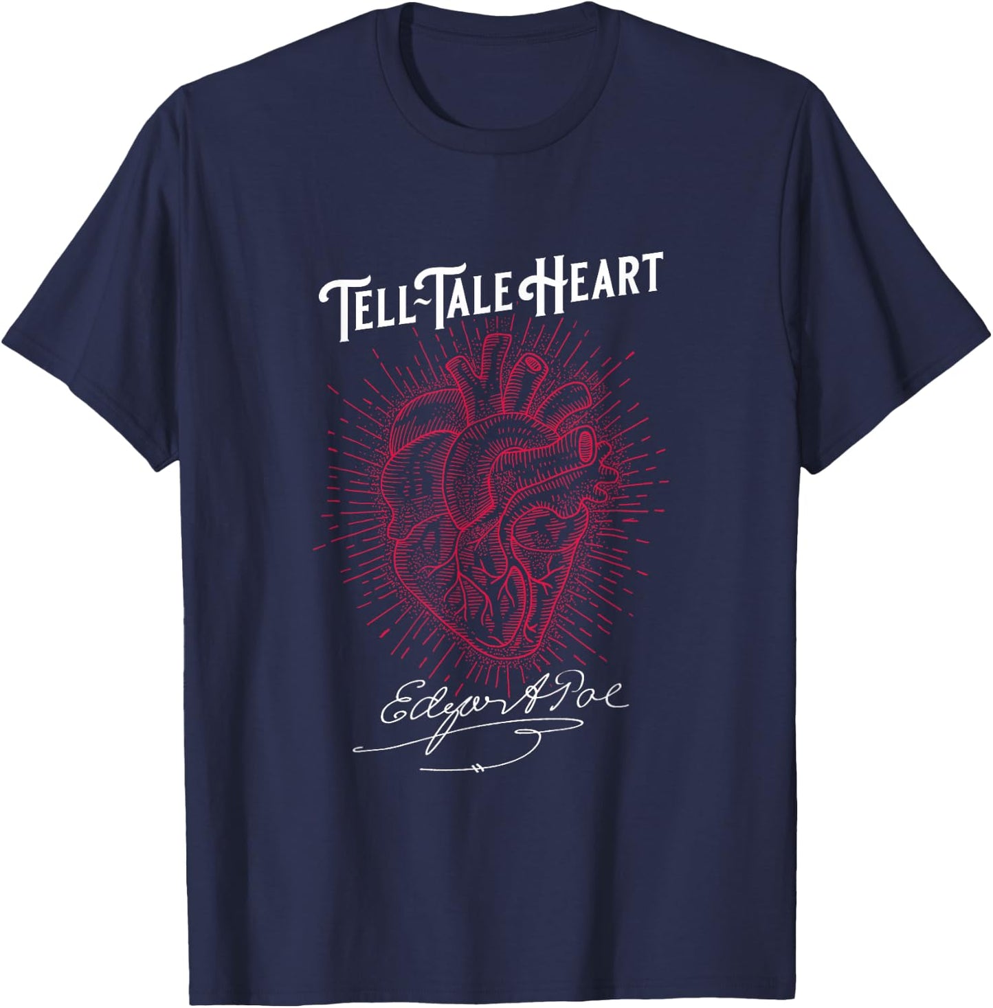 Edgar Allan Poe Tell-Tale Heart Literary T-Shirt - T-Shirt | Navy