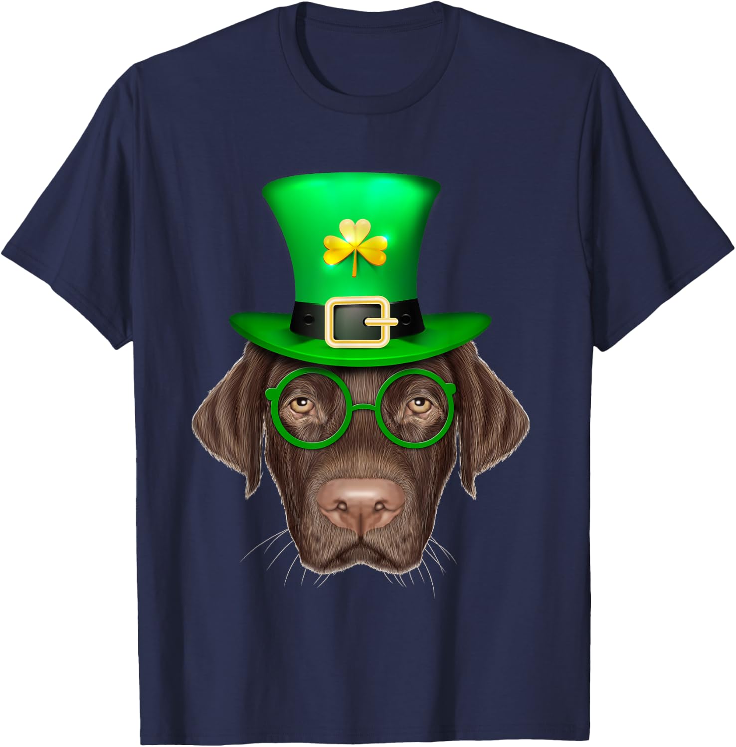 Labrador Retriever Dog Leprechaun St. Patrick's Day Women Kids T-Shirt - T-Shirt | Navy