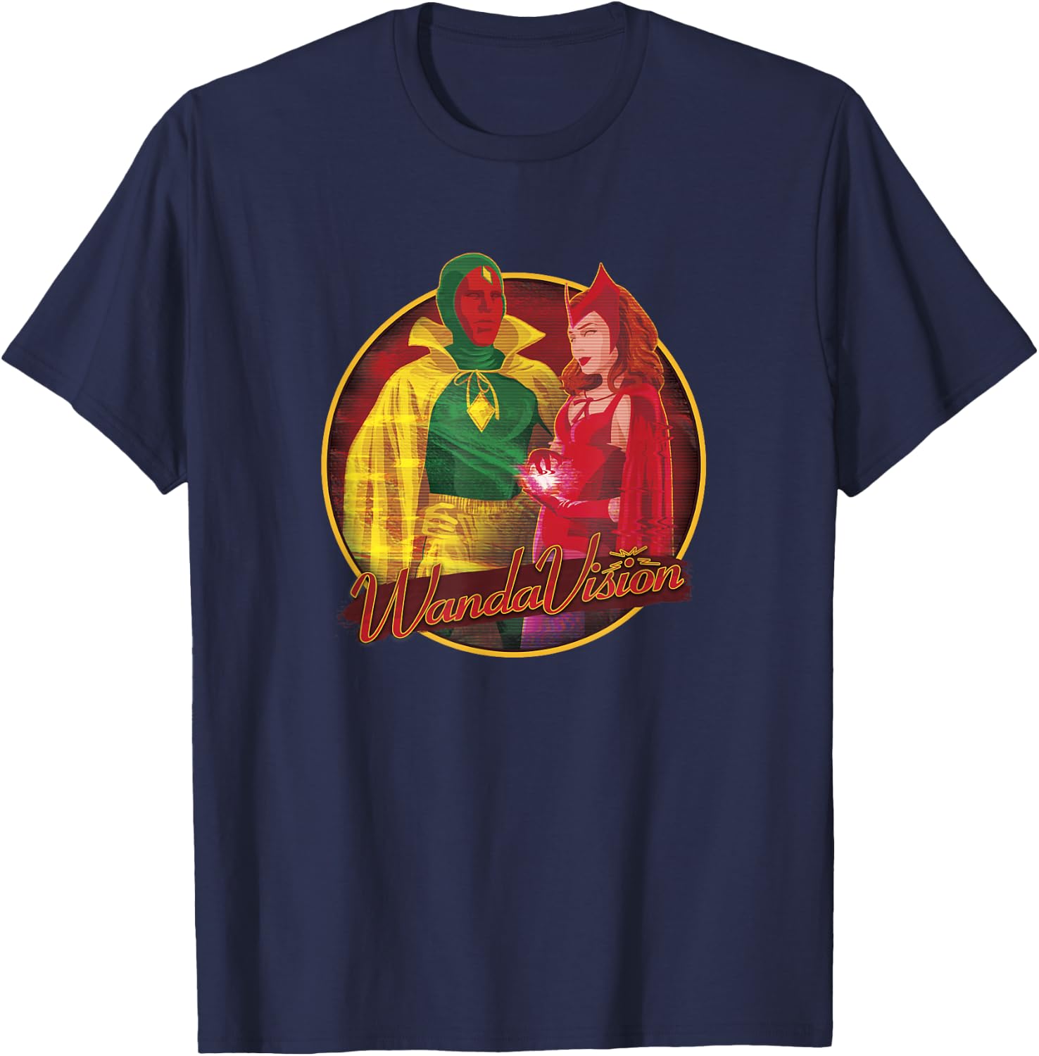Marvel WandaVision Wanda & Vision Halloween Costumes T-Shirt - T-Shirt | Navy