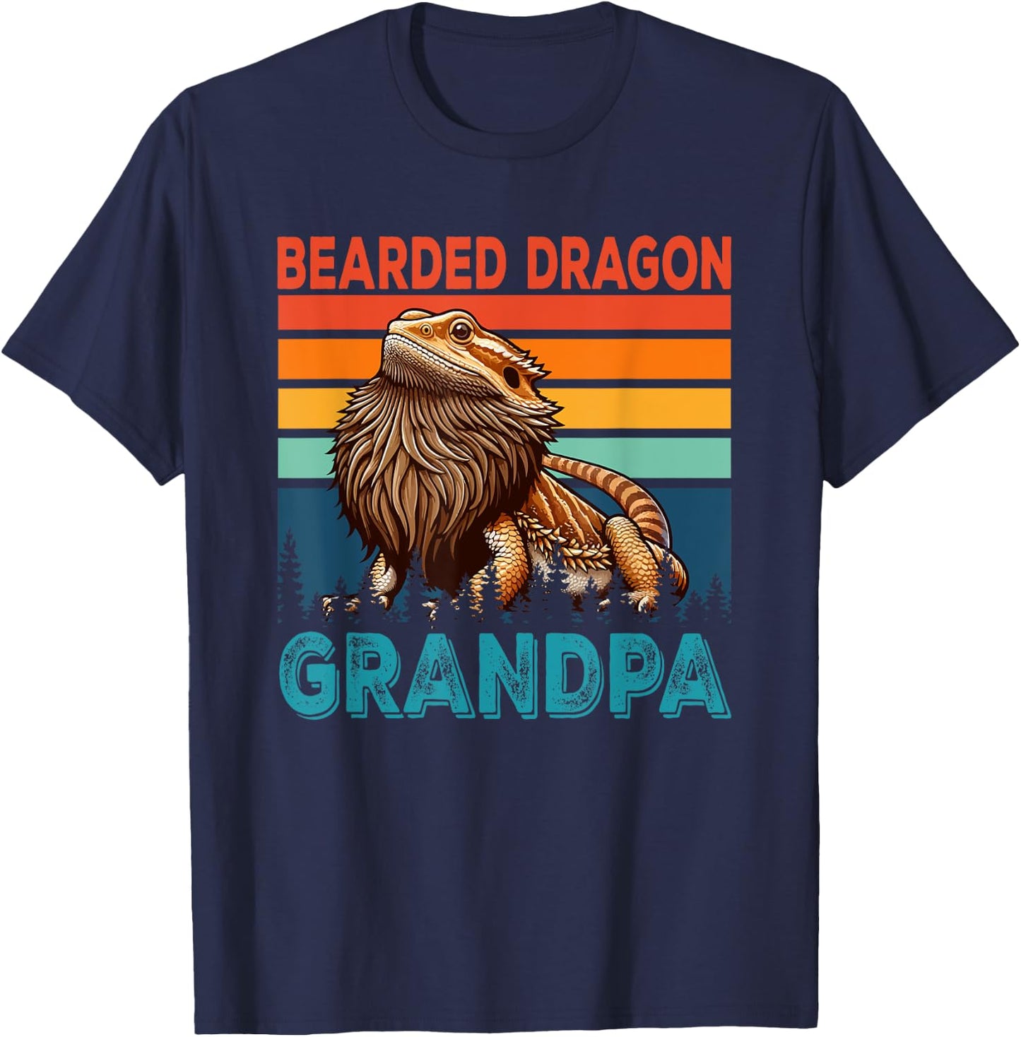 Vintage Retro Bearded Dragon Costume Grandpa Father's Day T-Shirt - T-Shirt | Navy
