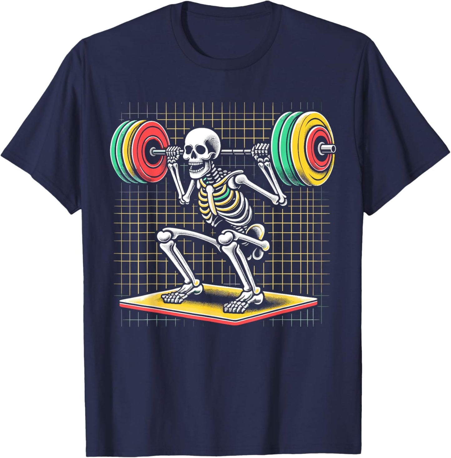 Skeleton Lifting Gym Workout T-Shirt - T-Shirt | Navy