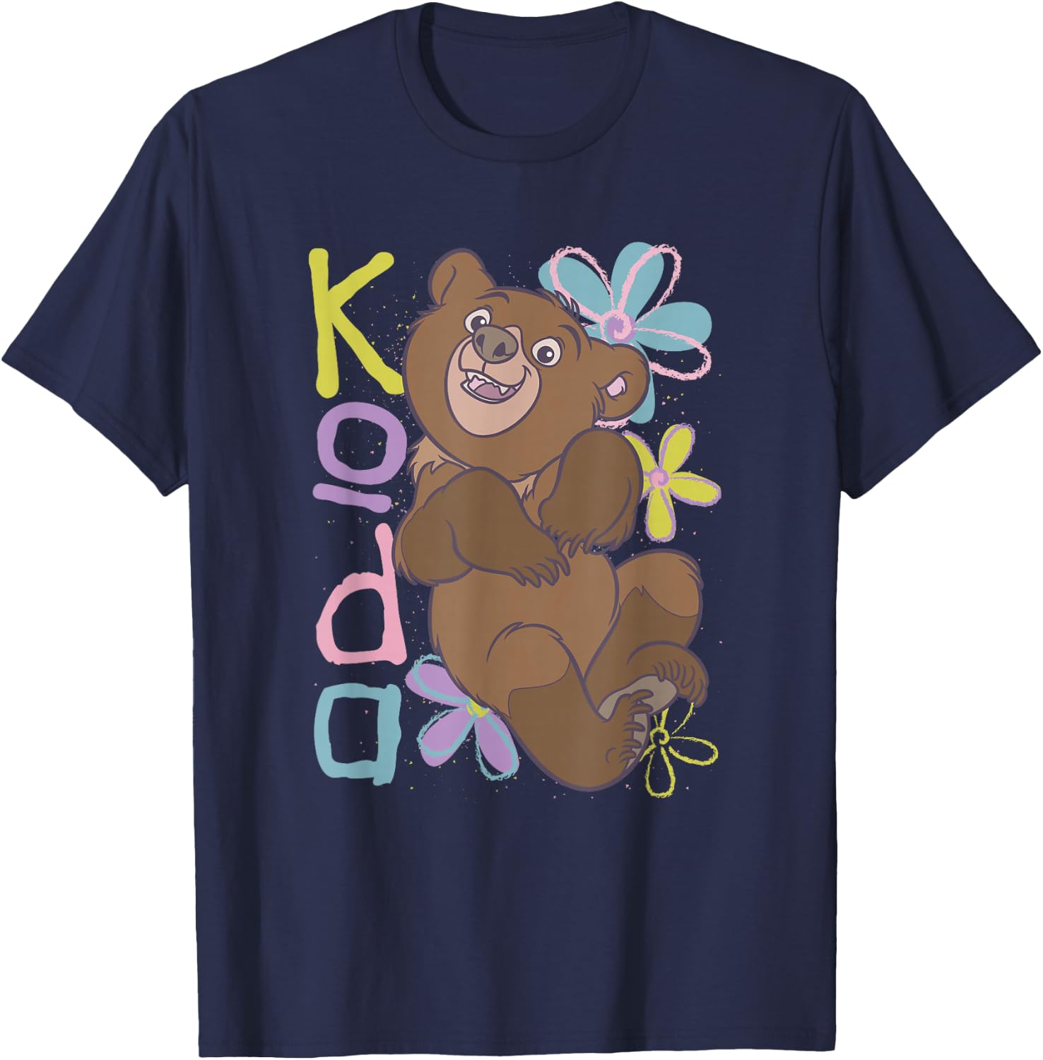 Disney Brother Bear Vintage Koda Wildflower Retro Poster T-Shirt - T-Shirt | Navy