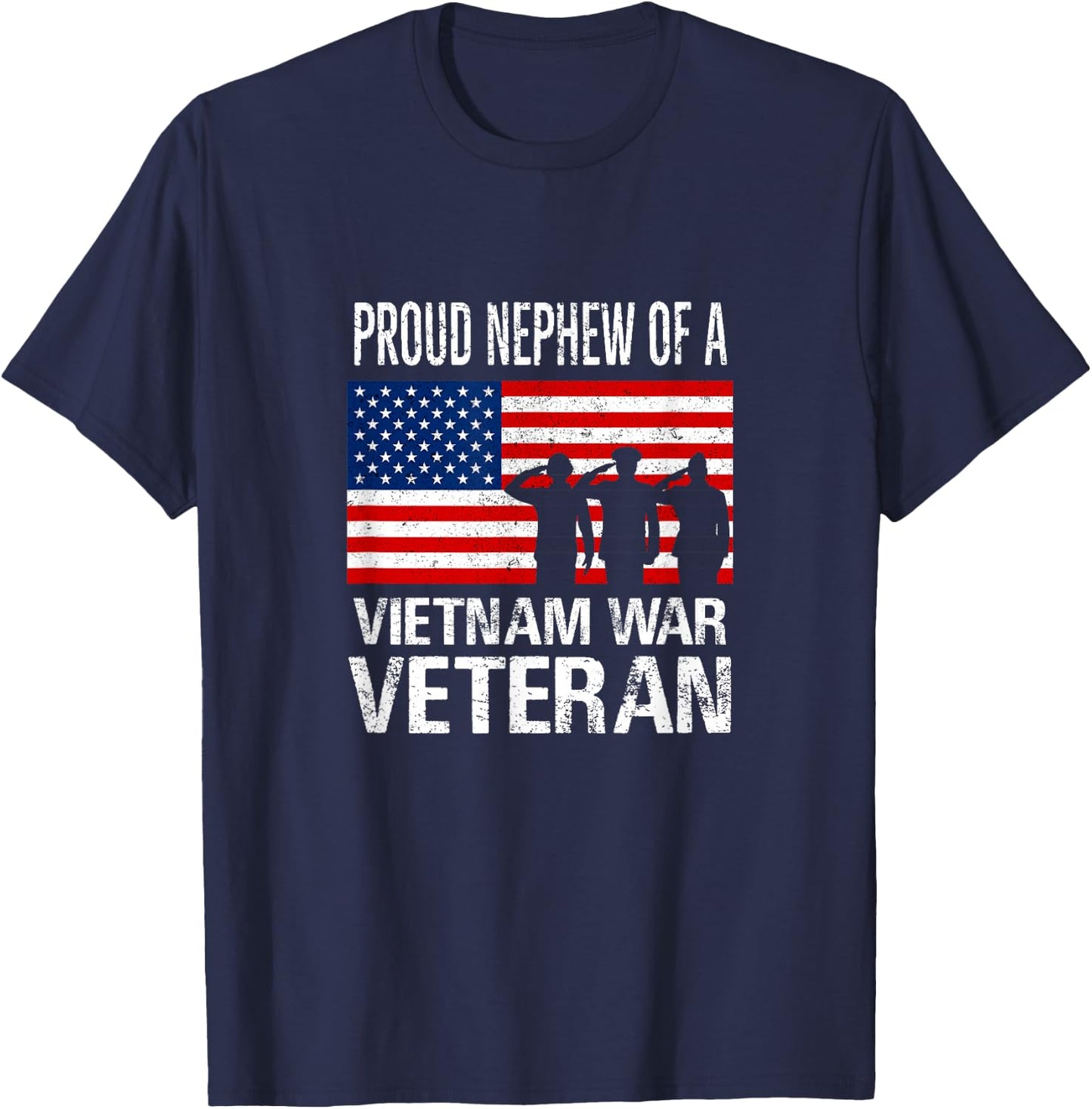 Proud Nephew Vietnam War Veteran Matching Uncle Vet T-Shirt - T-Shirt | Navy
