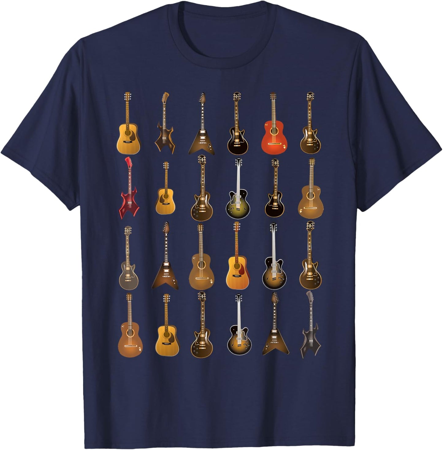 Funny Rock & Roll Guitars Cute Musical Instrument Gift Kids T-Shirt - T-Shirt | Navy