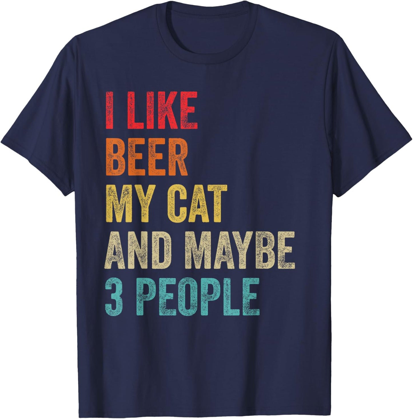 I Like Beer My Cat & Maybe 3 People Cat Lover Owner Drinking Women T-Shirt - T-Shirt | Navy