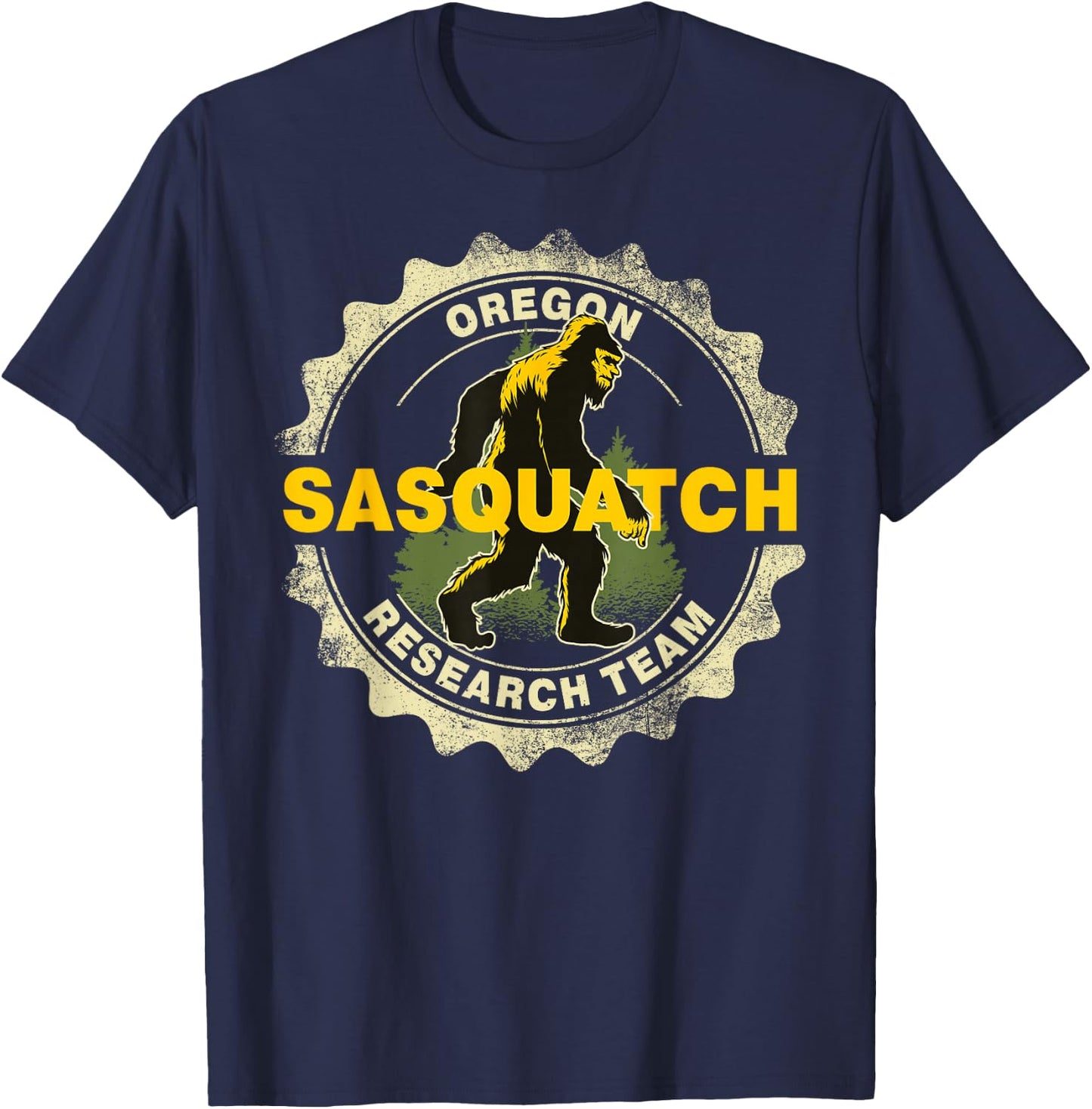Oregon Sasquatch Research Team Bigfoot Believer Fan T-Shirt - T-Shirt | Navy