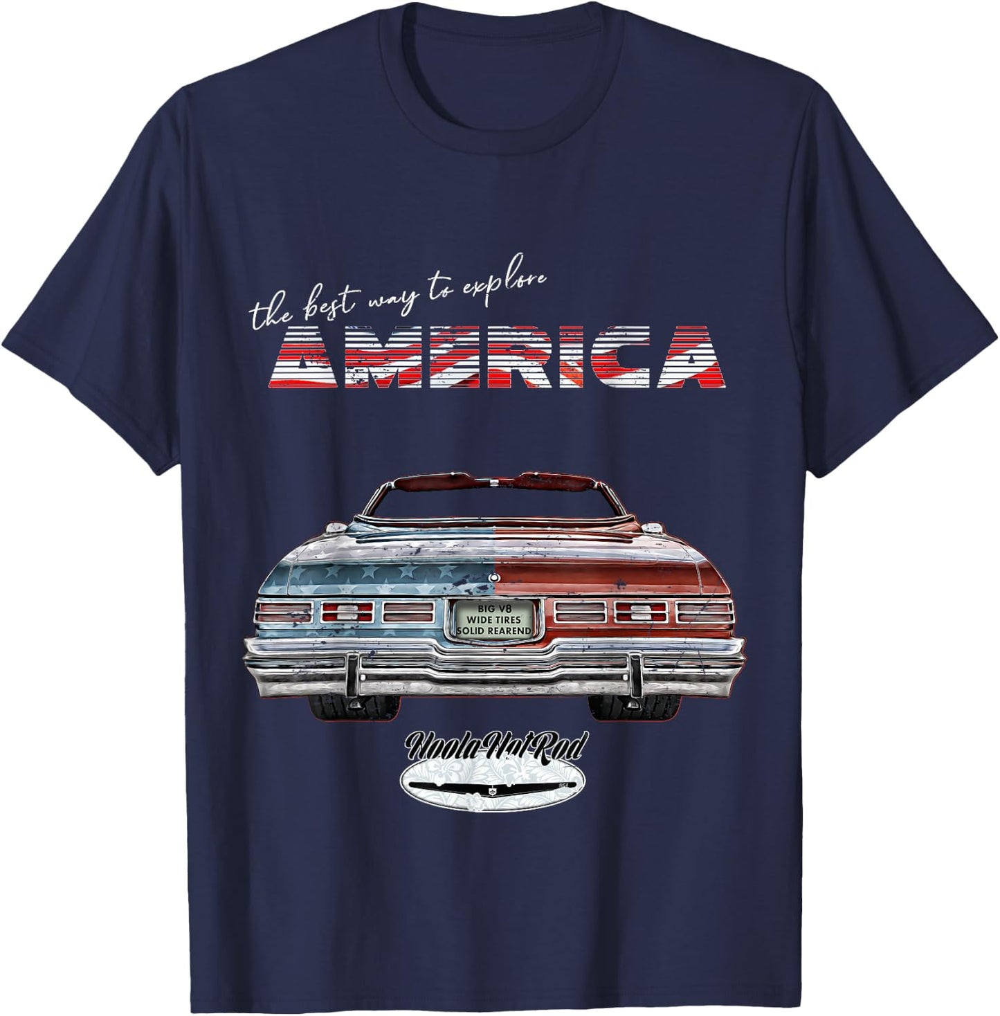 The best way to explore America,1975 Caprice,Impala,Belair T-Shirt - T-Shirt | Navy