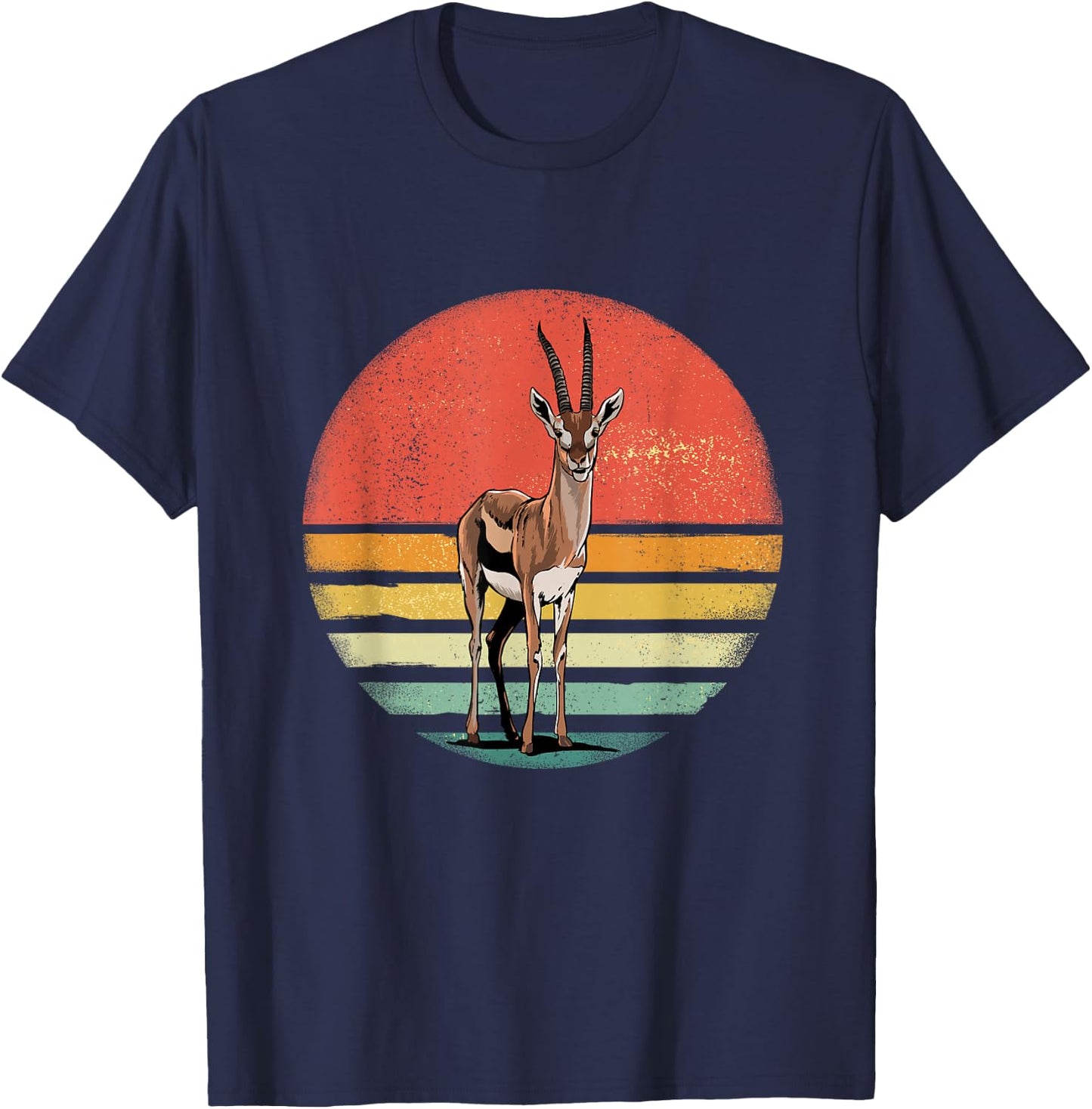 Retro Vintage Gazelle Animal - Gazelle Lover T-Shirt - T-Shirt | Navy