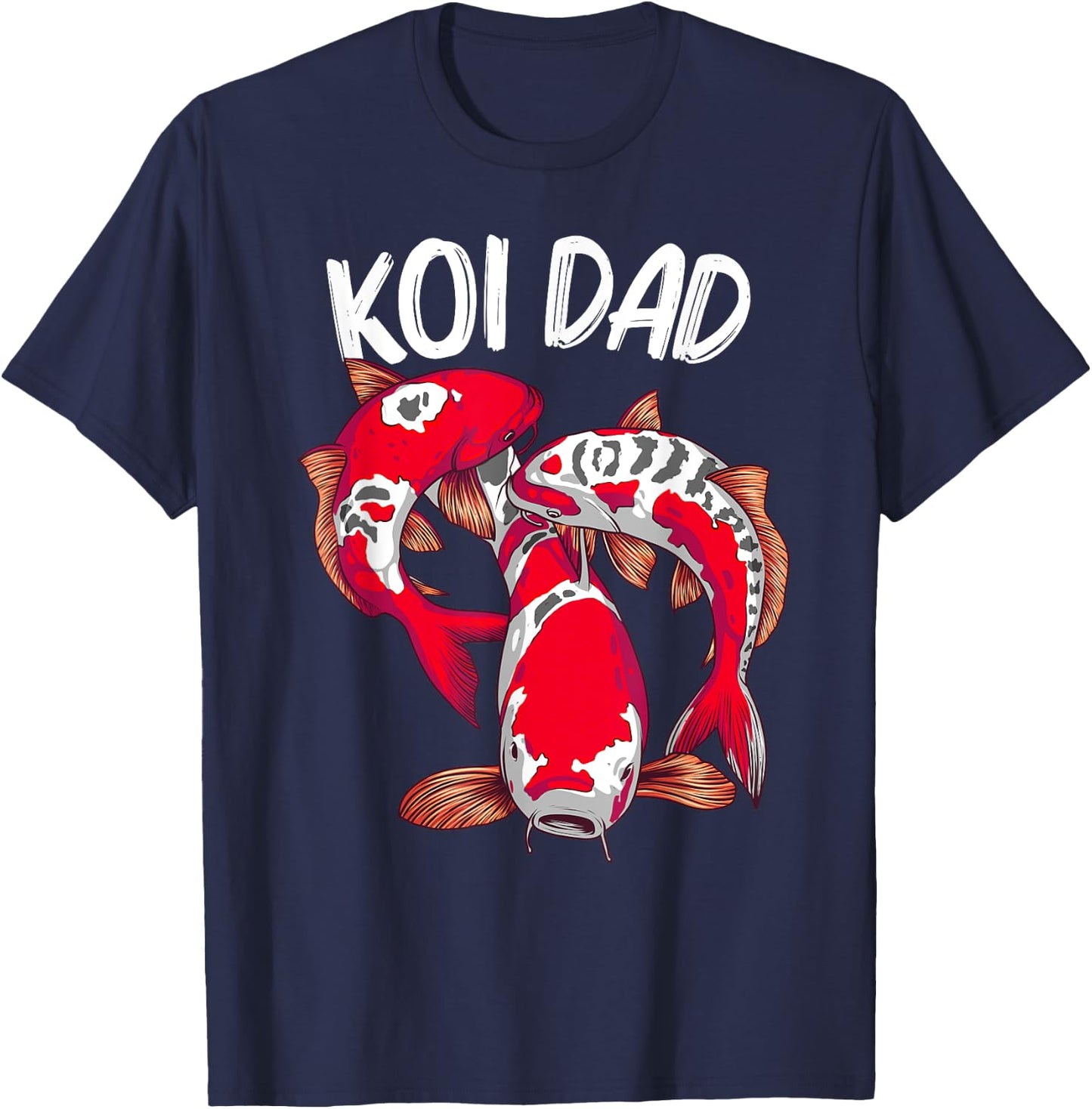 Koi Fish Gift Dad Men Japan Koi Carp Fishes Pond Lover T-Shirt - T-Shirt | Navy