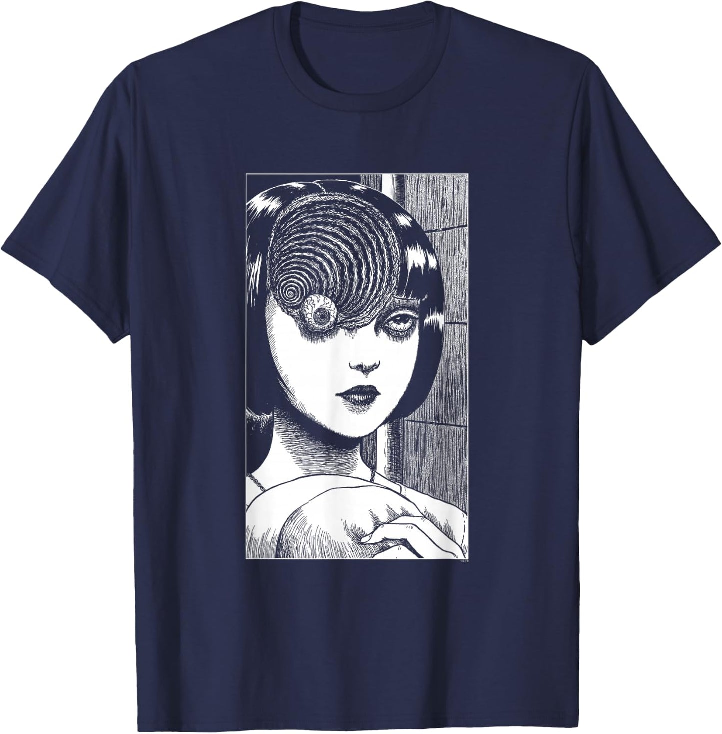 Uzumaki Scar Spiral Girl T-Shirt - T-Shirt | Navy