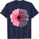 Strong We Are Pink Ribbon Sunflower Breast Cancer Awareness T-Shirt - T-Shirt | Navy